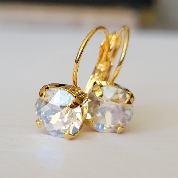 Austrian Crystal Earrings in Gold - Picture 7 of 8